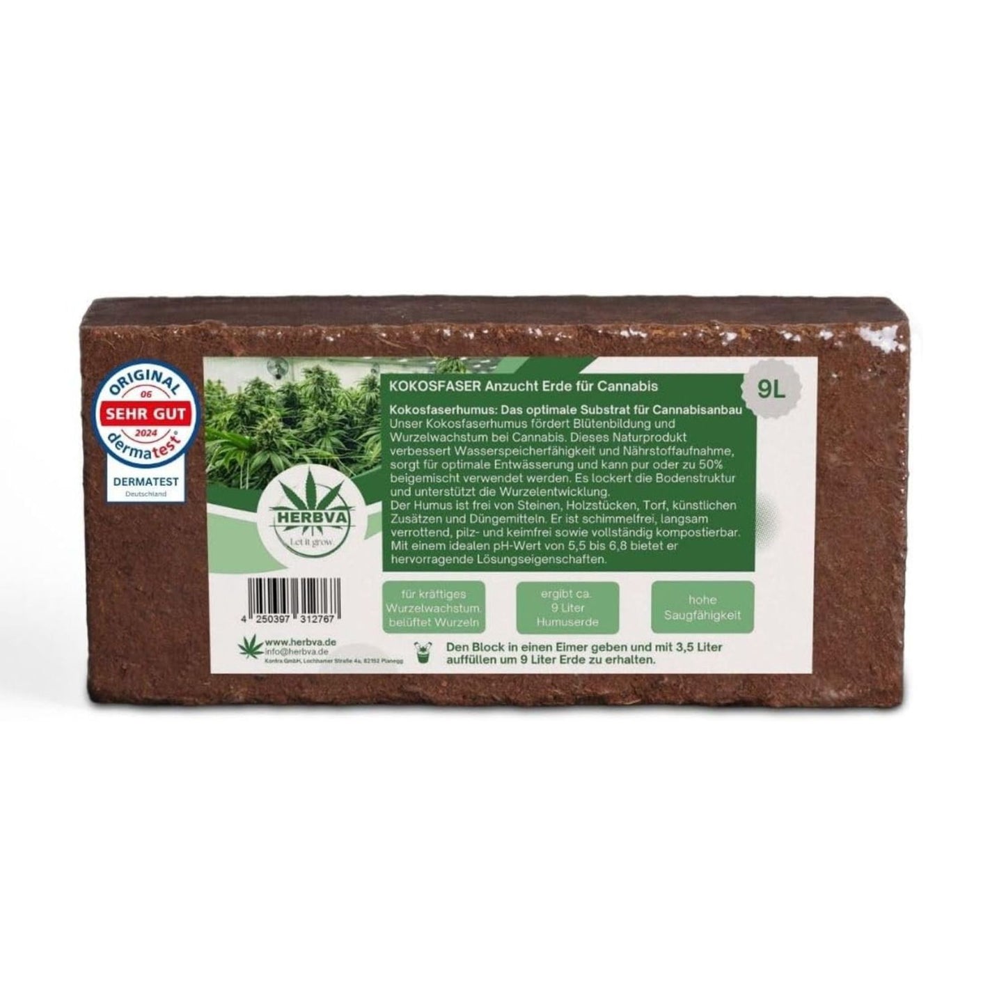 HERBVA Grow Cannabis Erde 650g + 3 Samen Amnesia Haze Auto