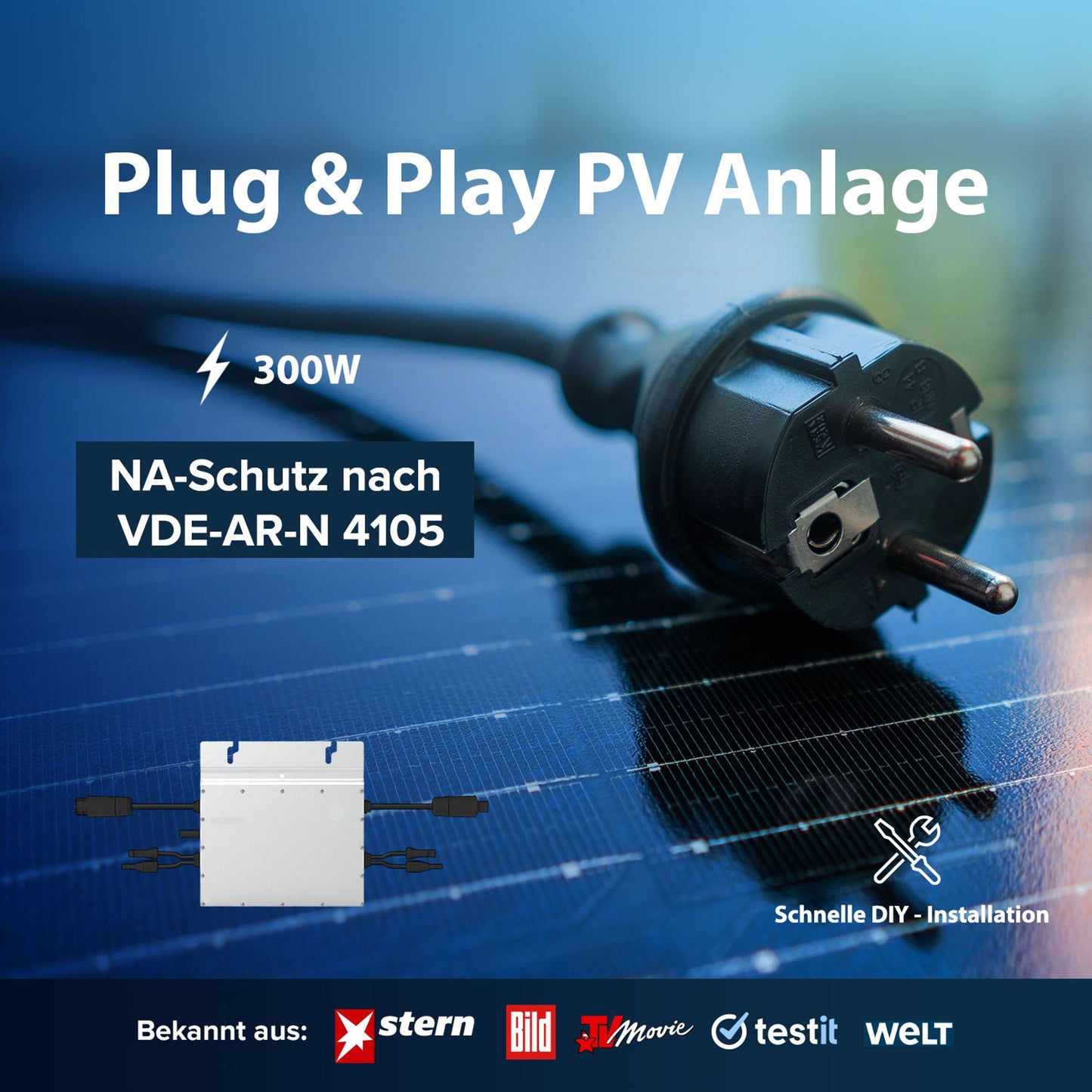 KLARBEIT - 1x Sunrise Godzilla + Kabel + Hoymiles 300W