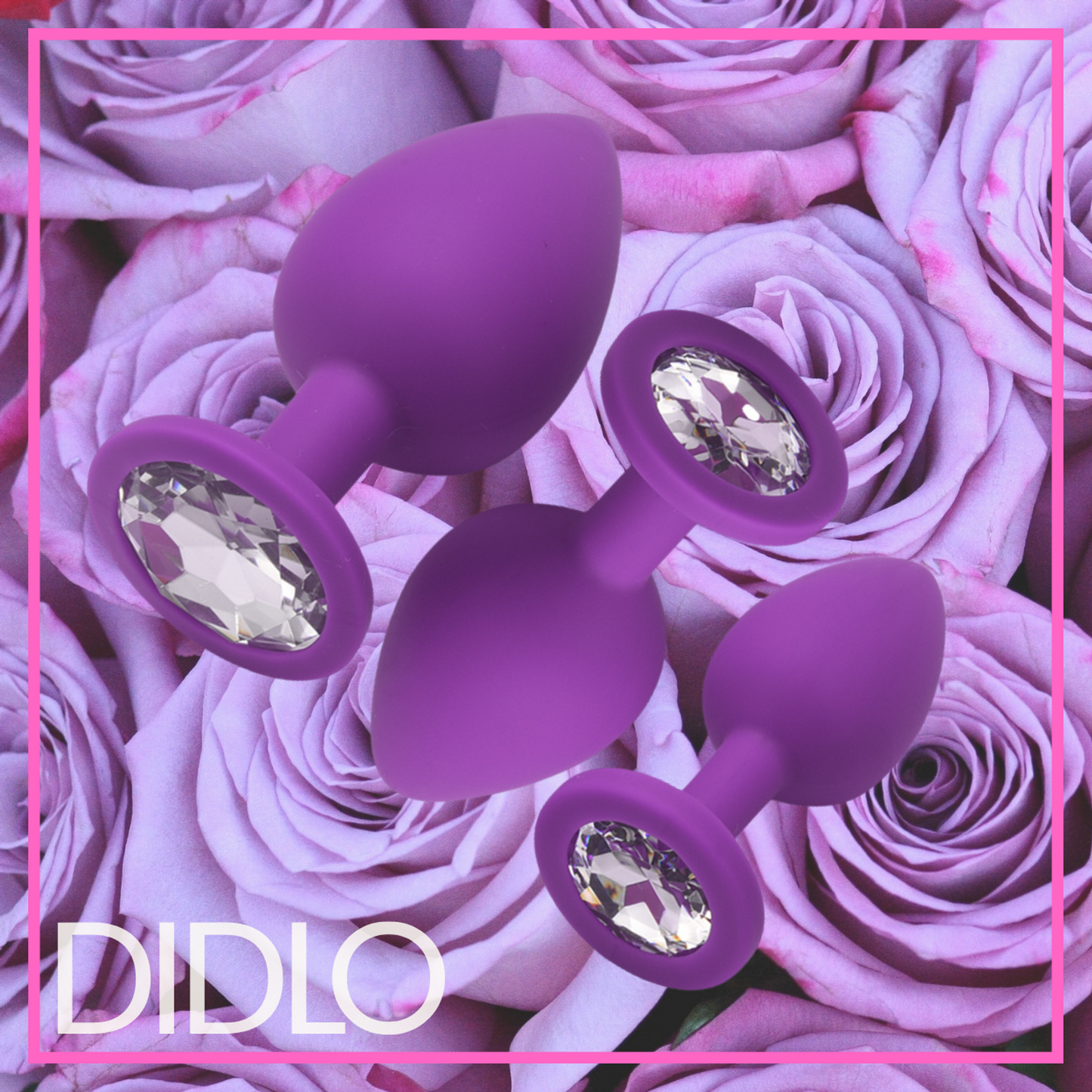 Didlo - [Set] Anal Plug mit Diamant lila - S, M, L