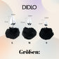 Didlo - Anal Plug mit Puschel schwarz SET