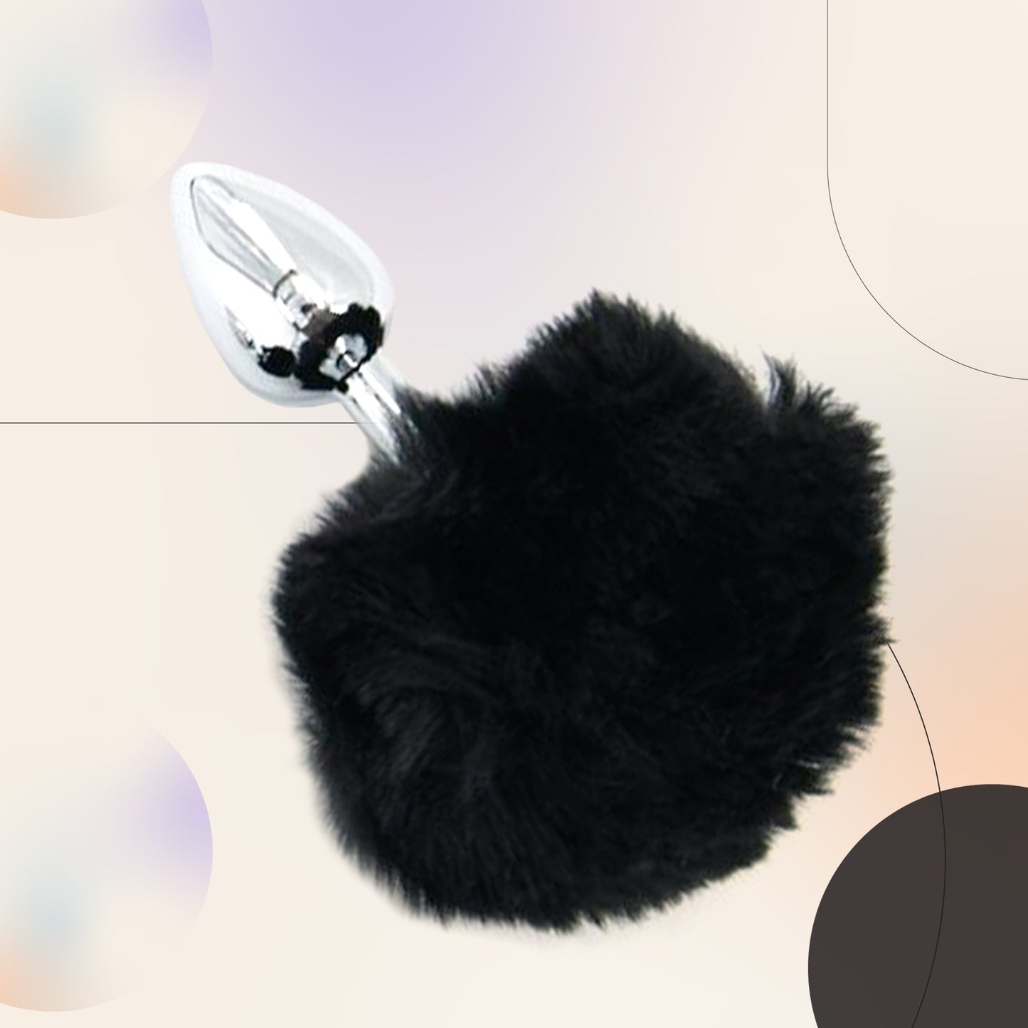 Didlo - Anal Plug mit Puschel schwarz