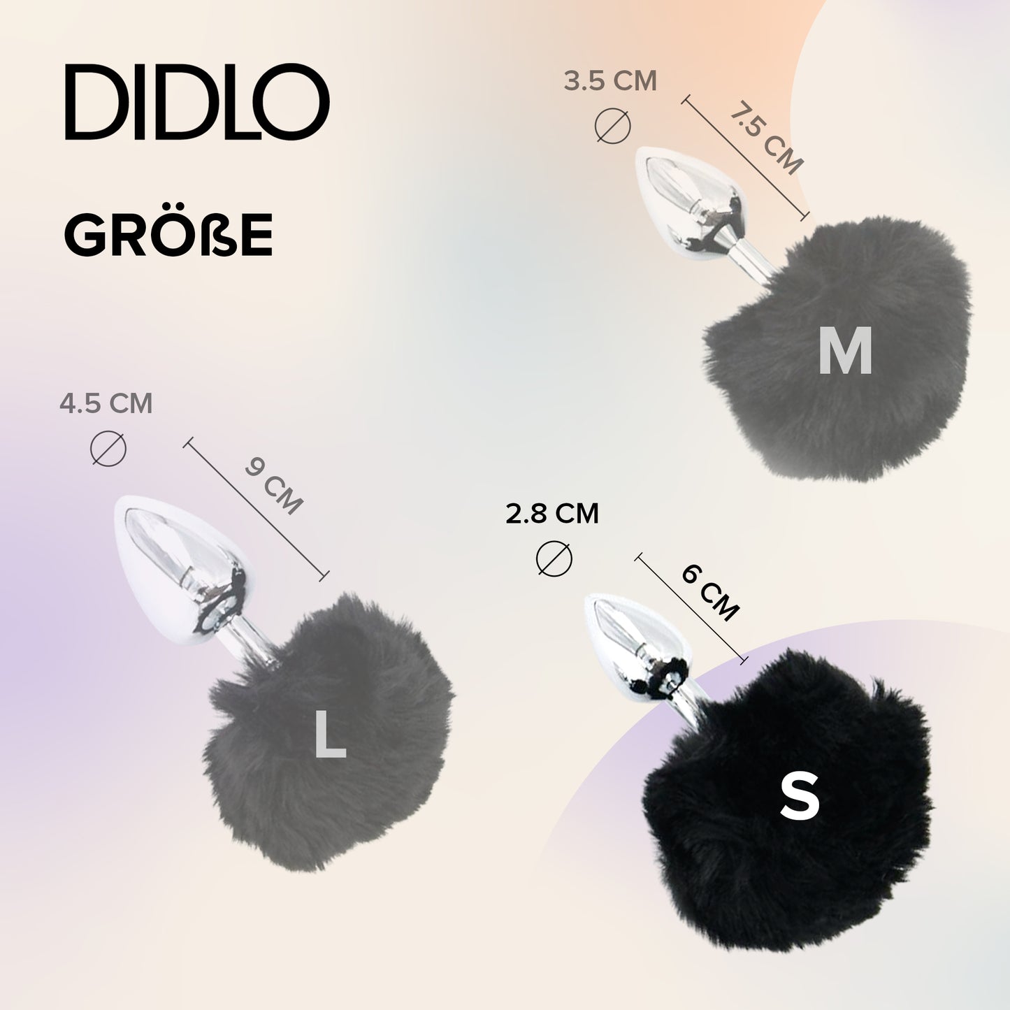 Didlo - Anal Plug mit Puschel schwarz