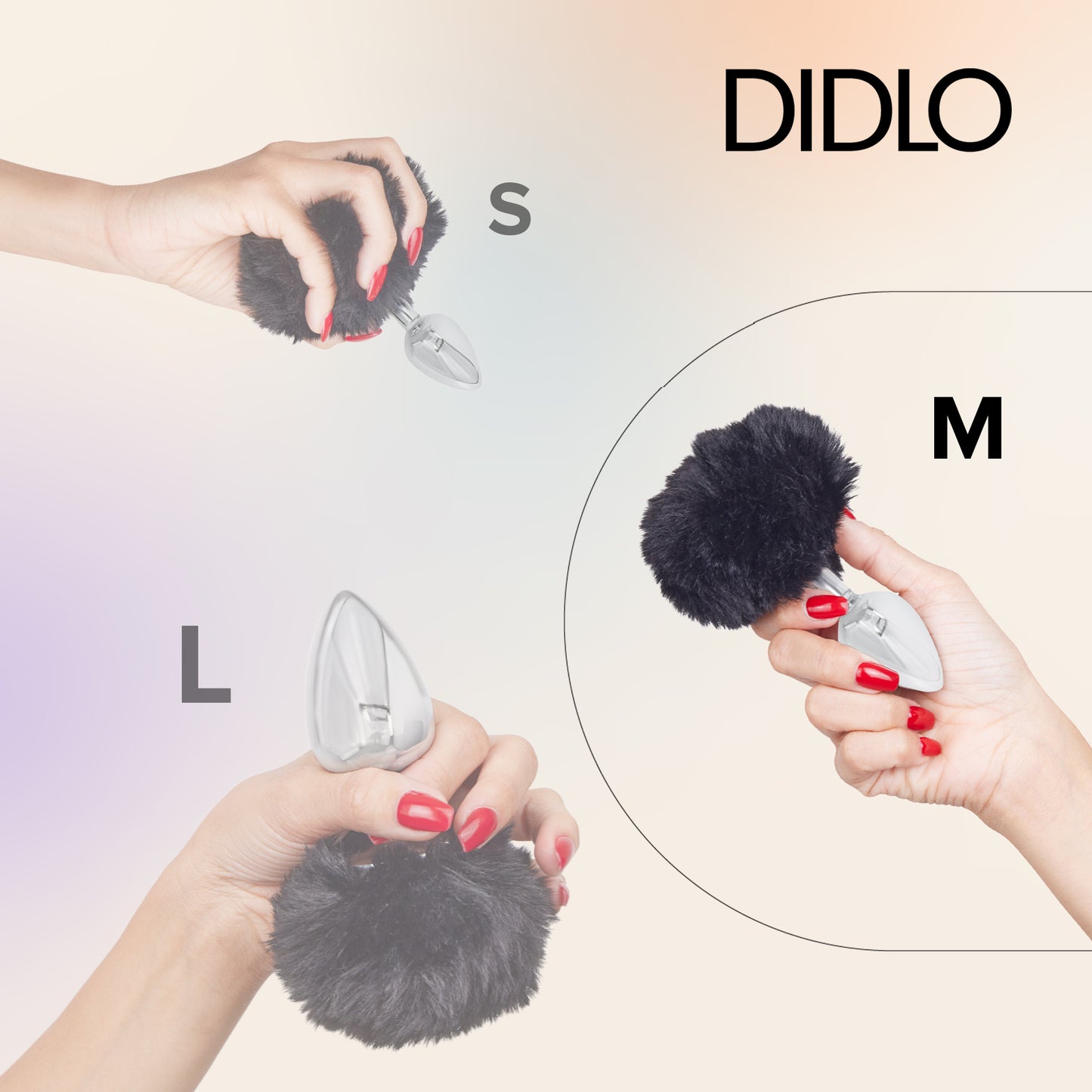 Didlo - Anal Plug mit Puschel schwarz