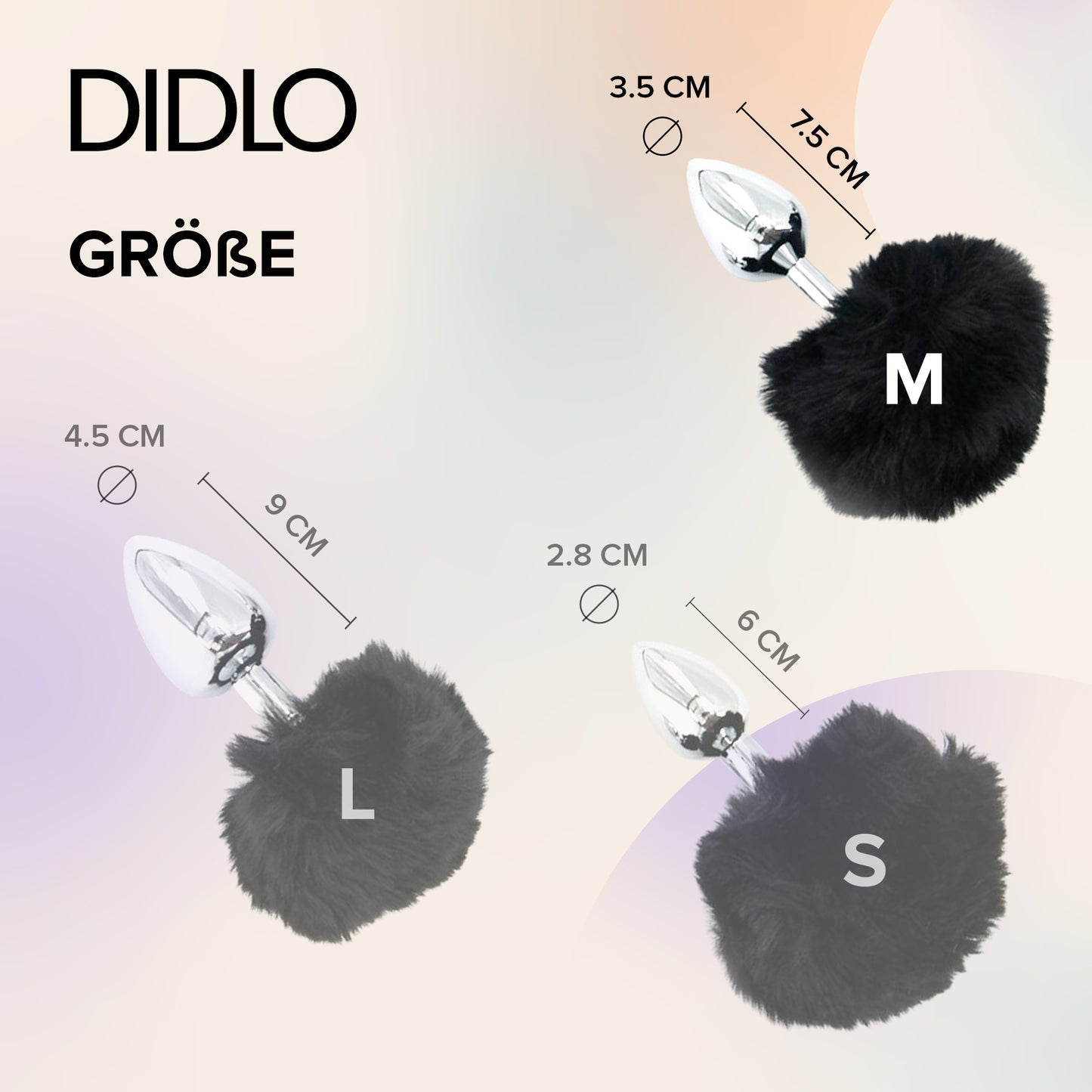 Didlo - Anal Plug mit Puschel schwarz