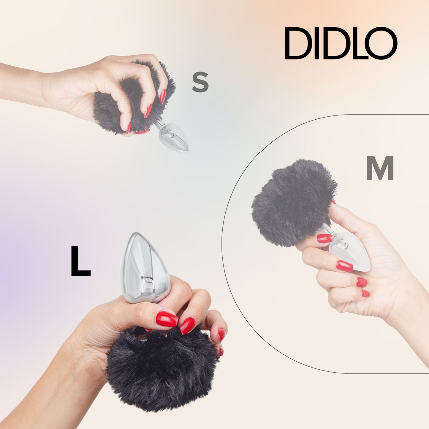 Didlo - Anal Plug mit Puschel schwarz