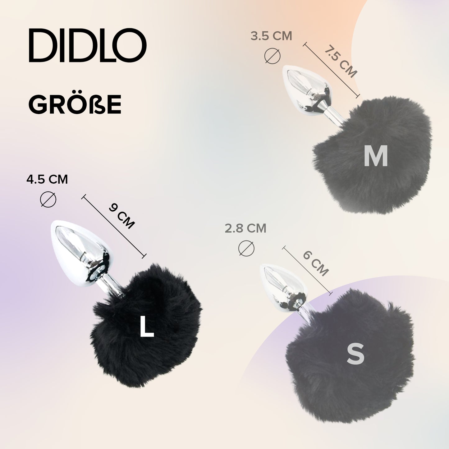 Didlo - Anal Plug mit Puschel schwarz