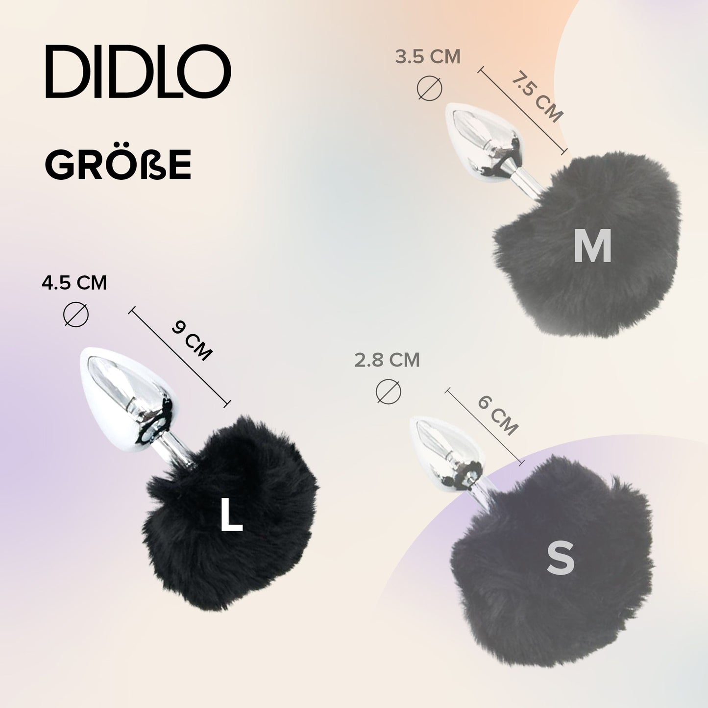 Didlo - Anal Plug mit Puschel schwarz
