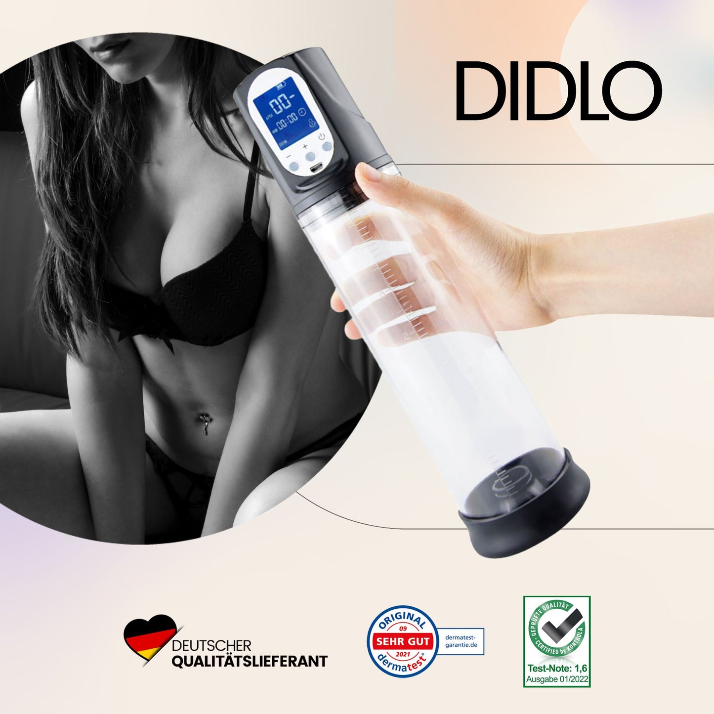 Didlo - Automatic Electric Penis Pump mit LCD Display schwarz