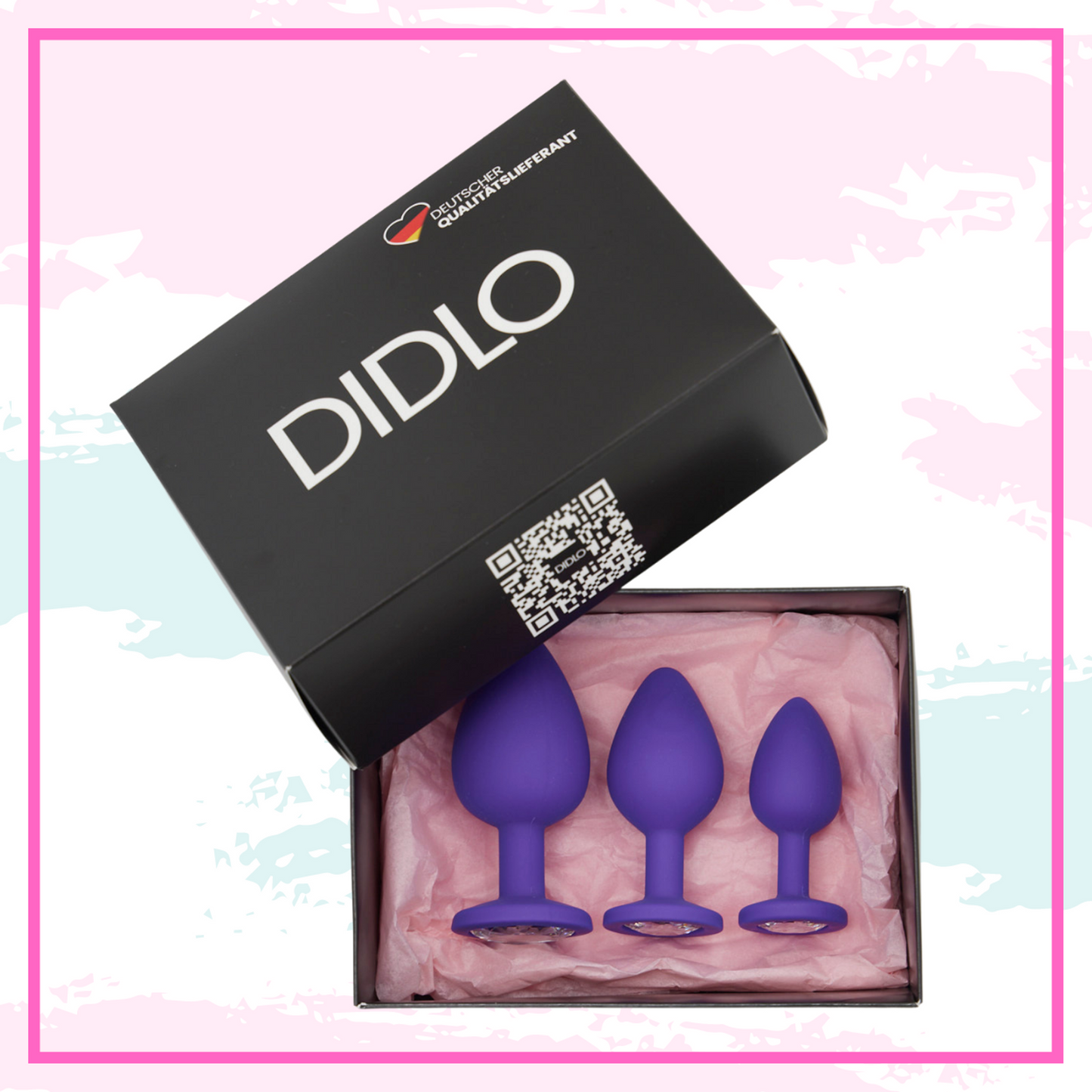 Didlo - [Set] Anal Plug mit Diamant lila - S, M, L
