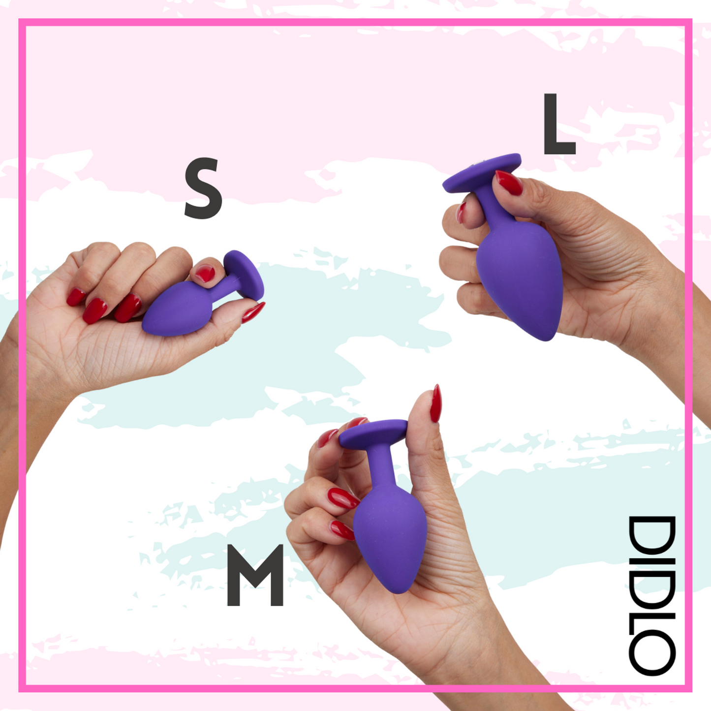 Didlo - [Set] Anal Plug mit Diamant lila - S, M, L