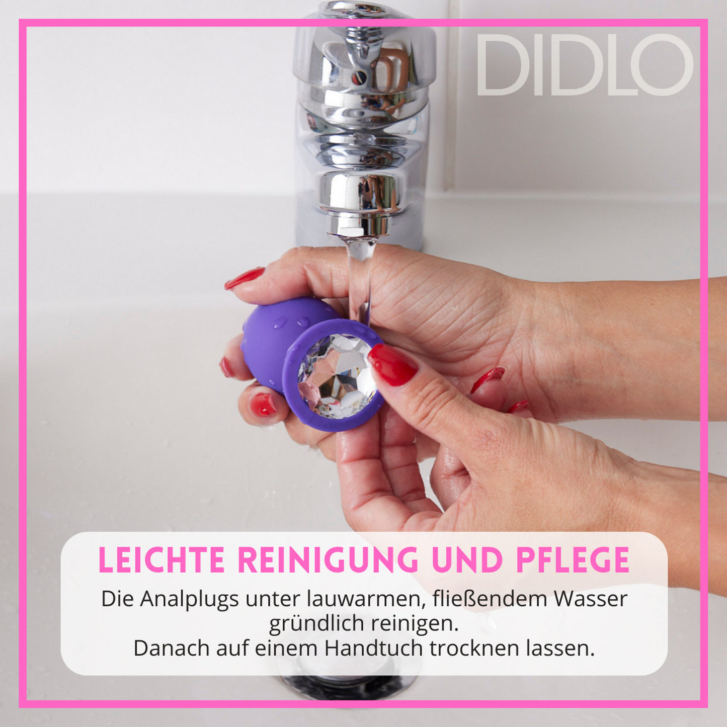 Didlo - [Set] Anal Plug mit Diamant lila - S, M, L