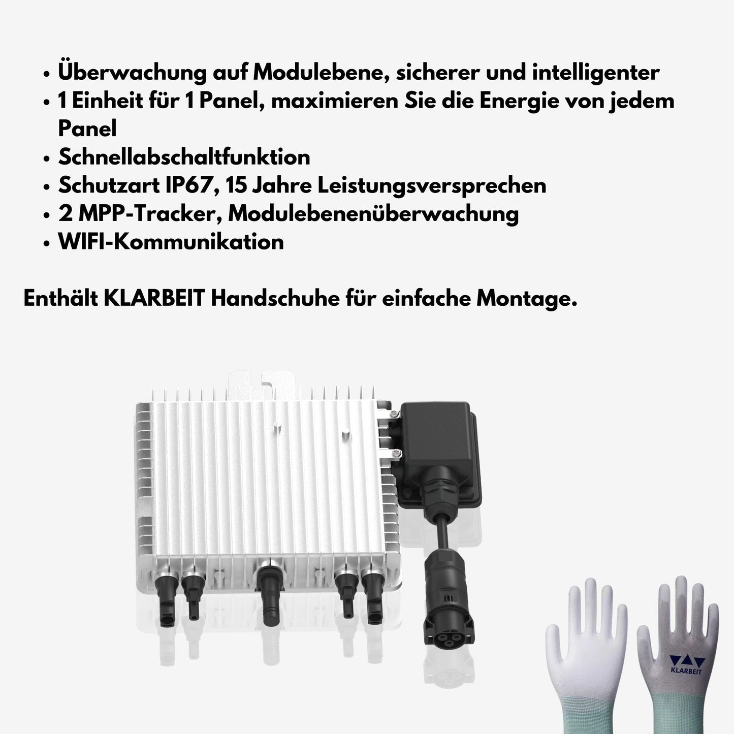Klarbeit - Deye Inverter 800W M80 inkl. NA-Schutz SUN-M80-G04 - Neu