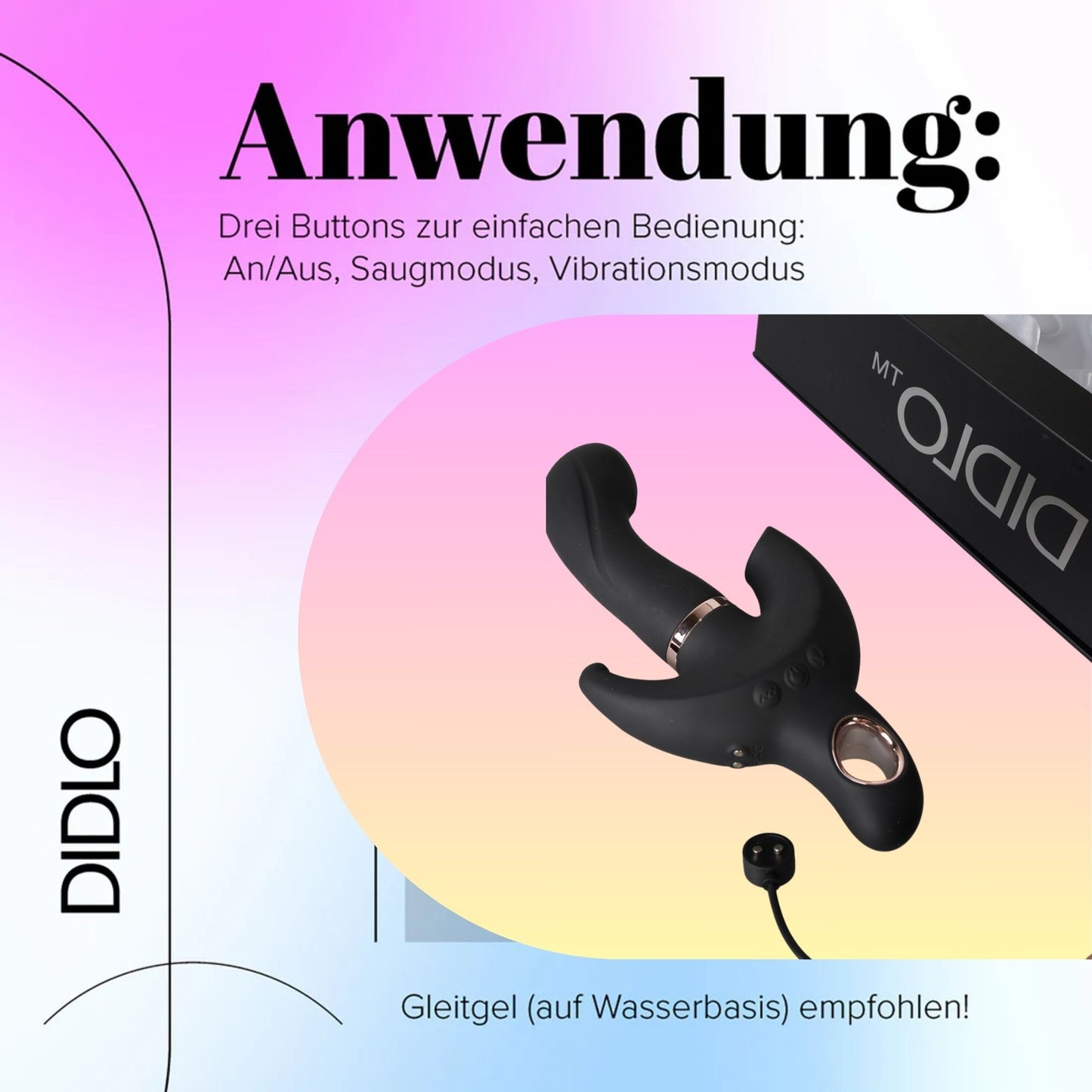 Rabbit Vibrator - Didlo Dreifach-Vibration, 12 Modi, Wasserdichter Silikon-Massager für Frauen, G-Punkt und Klitorisstimulation